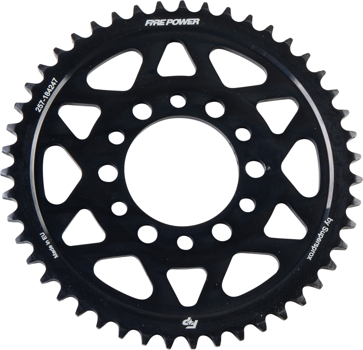 FIRE POWER REAR SPROCKET STEEL 47T BLK - FPS-1842-47- BLK